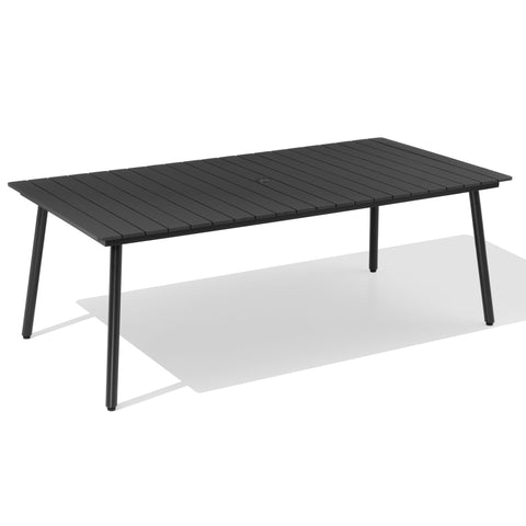 Pellebant 82 in. Outdoor Patio Dining Table with Wood-Like Top and Aluminum Frame