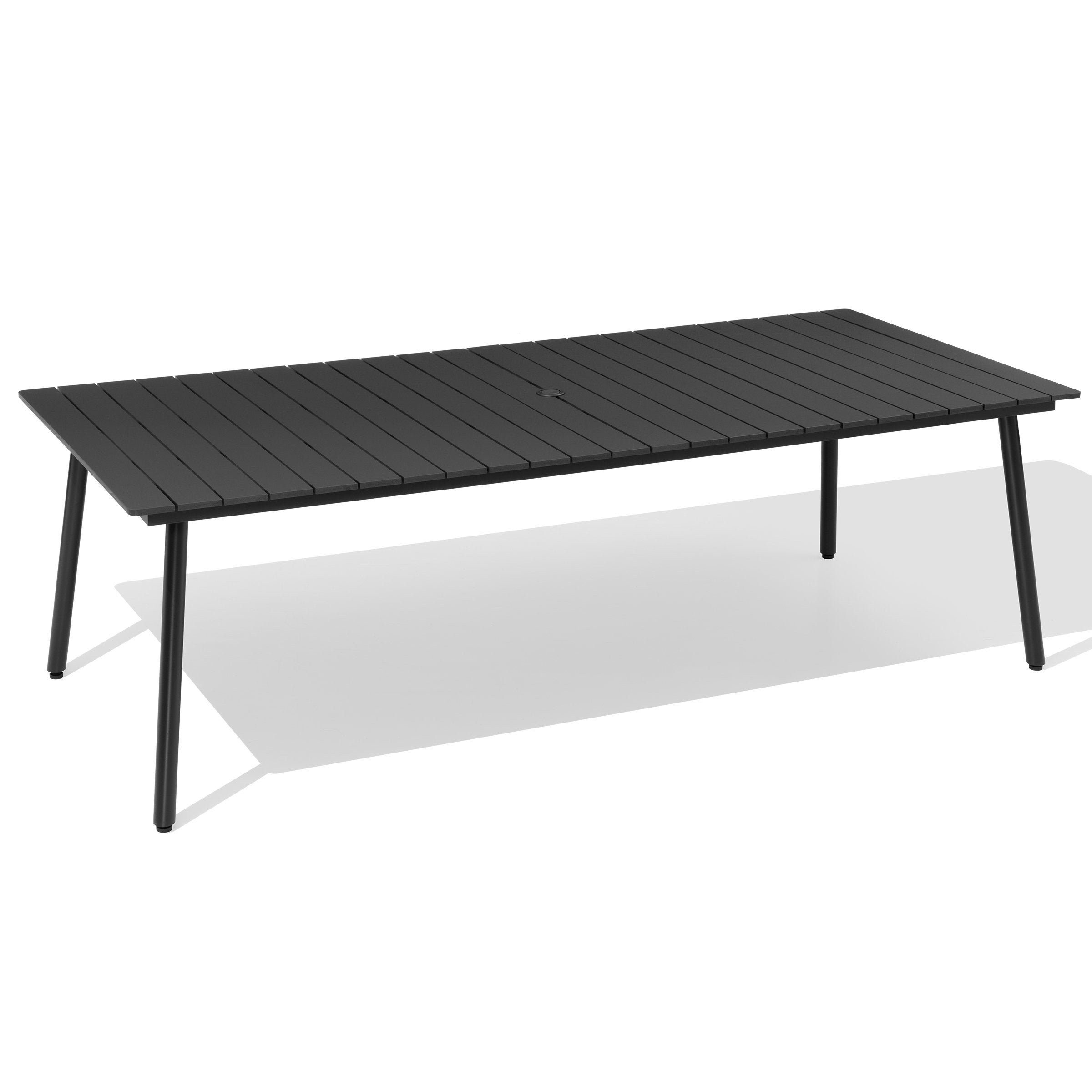 Pellebant 95 in. Outdoor Patio Dining Table with Wood-Like Top and Aluminum Frame