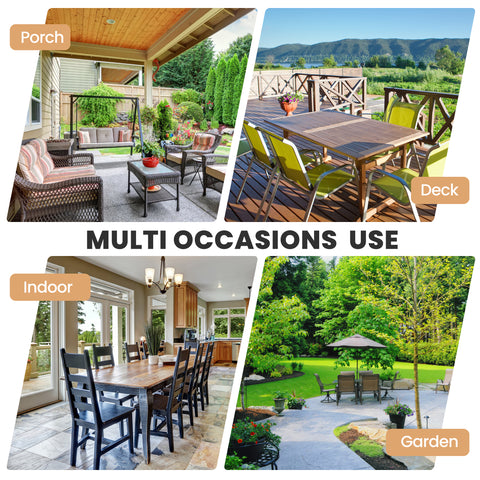 Pellebant 95 in. Outdoor Patio Dining Table with Wood-Like Top and Aluminum Frame