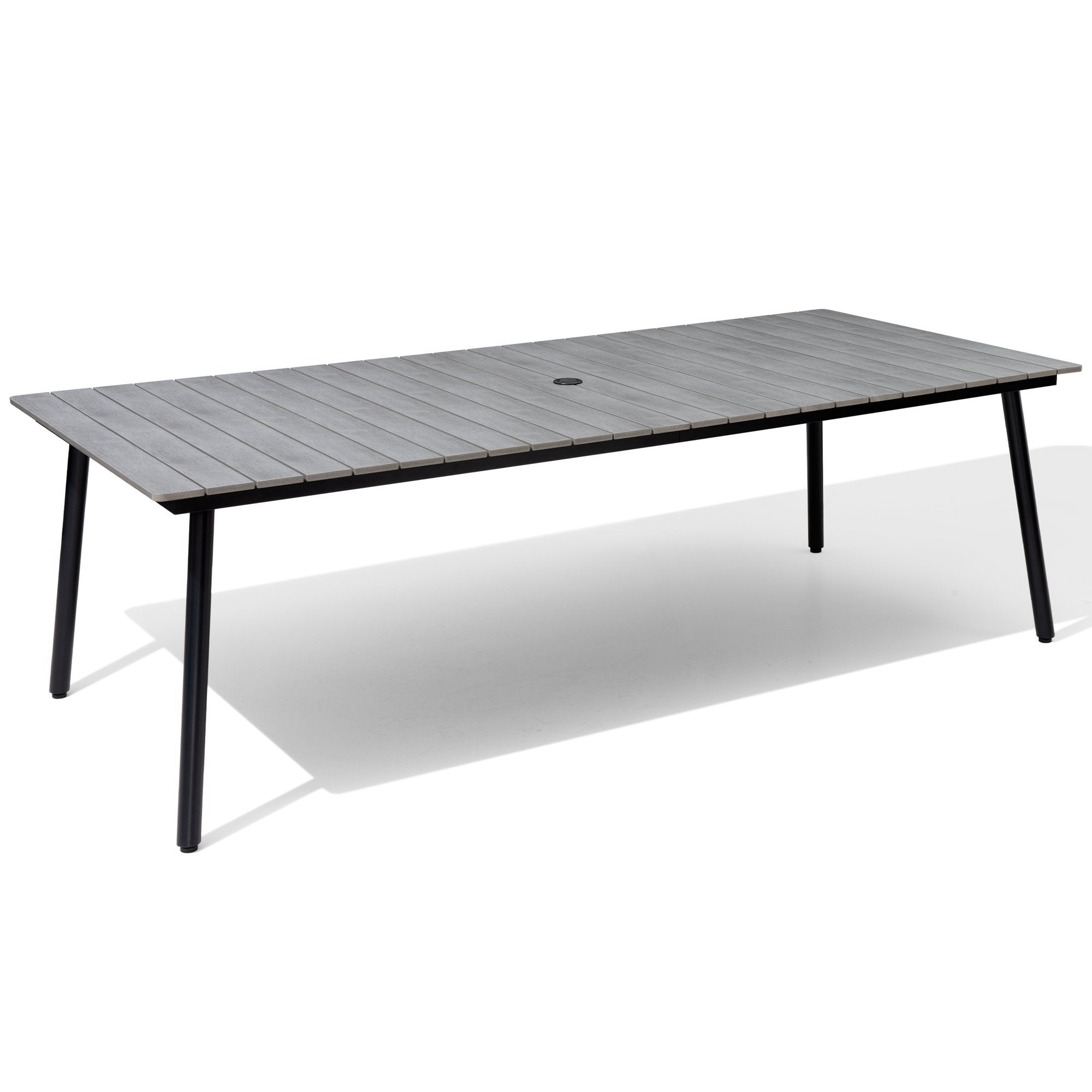 Pellebant 95 in. Outdoor Patio Dining Table with Wood-Like Top and Aluminum Frame