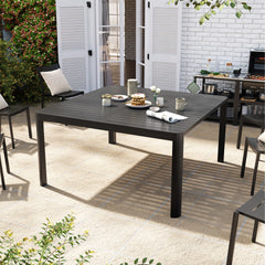 59 x 38 in. Expandable Aluminum Outdoor Patio Dining Table
