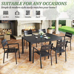 59 x 38 in. Expandable Aluminum Outdoor Patio Dining Table