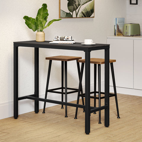 Pellebant Rectangle Outdoor Bar Table with Waterproof Top and Sturdy Metal Frame