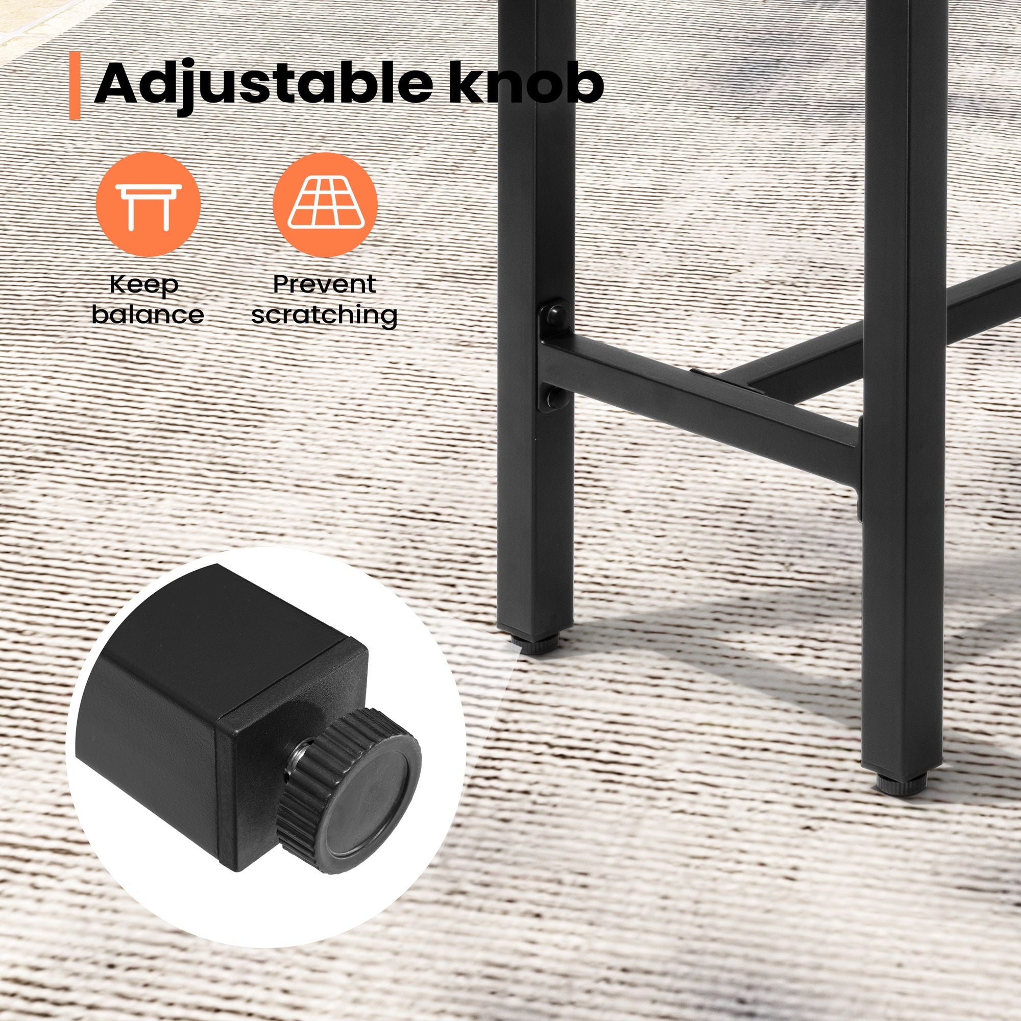 Pellebant Rectangle Outdoor Bar Table with Waterproof Top and Sturdy Metal Frame
