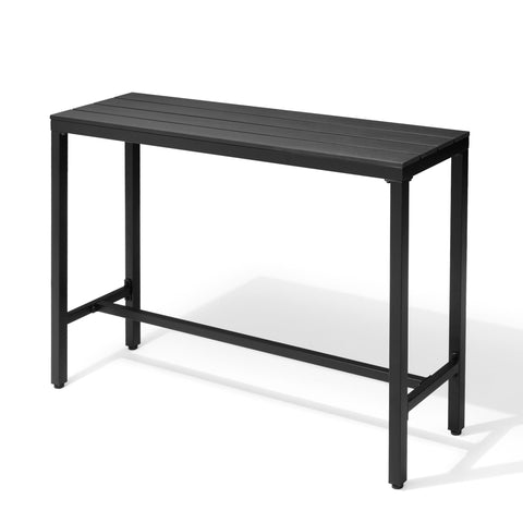 Pellebant Rectangle Outdoor Bar Table with Waterproof Top and Sturdy Metal Frame