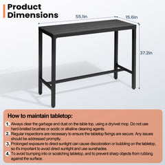 Rectangular Outdoor Patio Bar Table