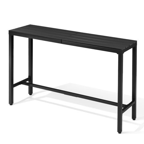 Pellebant Rectangle Outdoor Bar Table with Waterproof Top and Sturdy Metal Frame