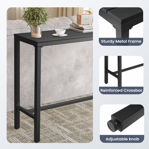 Pellebant 63 in. Rectangle Outdoor Bar Table with Waterproof Top and Sturdy Metal Frame
