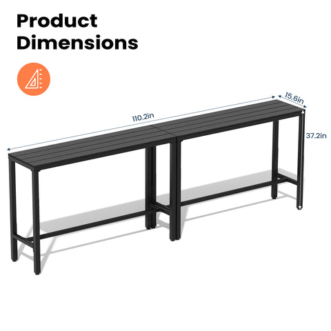 Pellebant 55 in. Rectangle Outdoor Bar Table