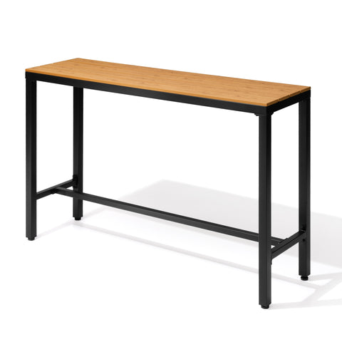 Pellebant Rectangle Outdoor Bar Table with Waterproof Top and Sturdy Metal Frame