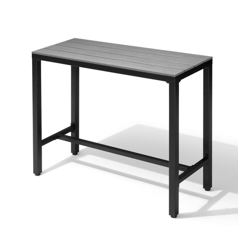 Pellebant Rectangle Outdoor Bar Table with Waterproof Top and Sturdy Metal Frame