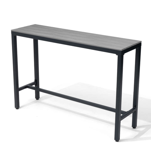 Pellebant Rectangle Outdoor Bar Table with Waterproof Top and Sturdy Metal Frame
