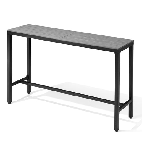 Pellebant Rectangle Outdoor Bar Table with Waterproof Top and Sturdy Metal Frame