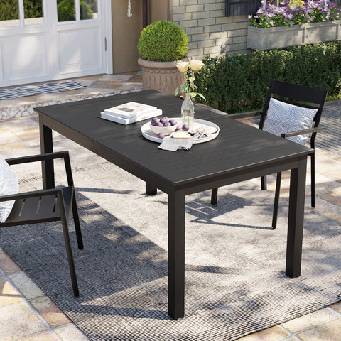 Pellebant 63–95 in. x 35 in. Aluminum Rectangular Outdoor Patio Expandable Dining Table
