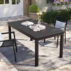63–95 x 35 in. Expandable Aluminum Rectangular Outdoor Patio Dining Table