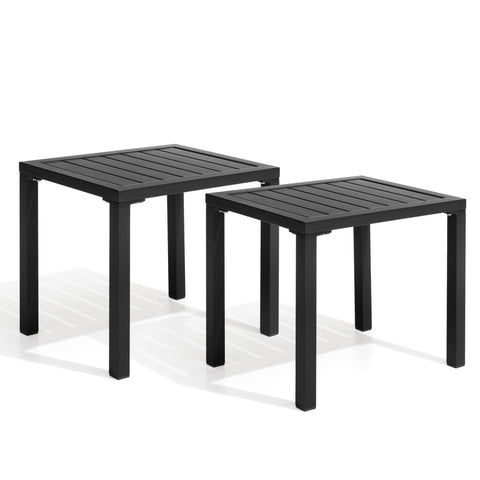 Pellebant Aluminum Rectangular Patio Side Table, Small Outdoor Bistro Coffee Table
