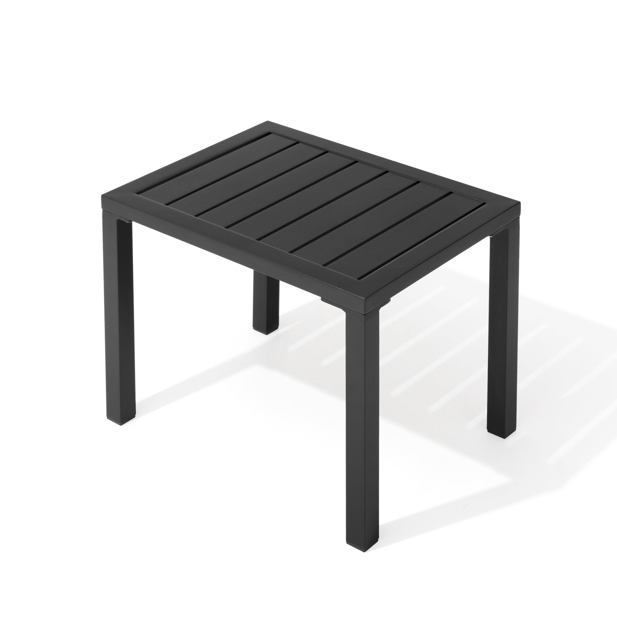 Pellebant Aluminum Rectangular Patio Side Table, Small Outdoor Bistro Coffee Table
