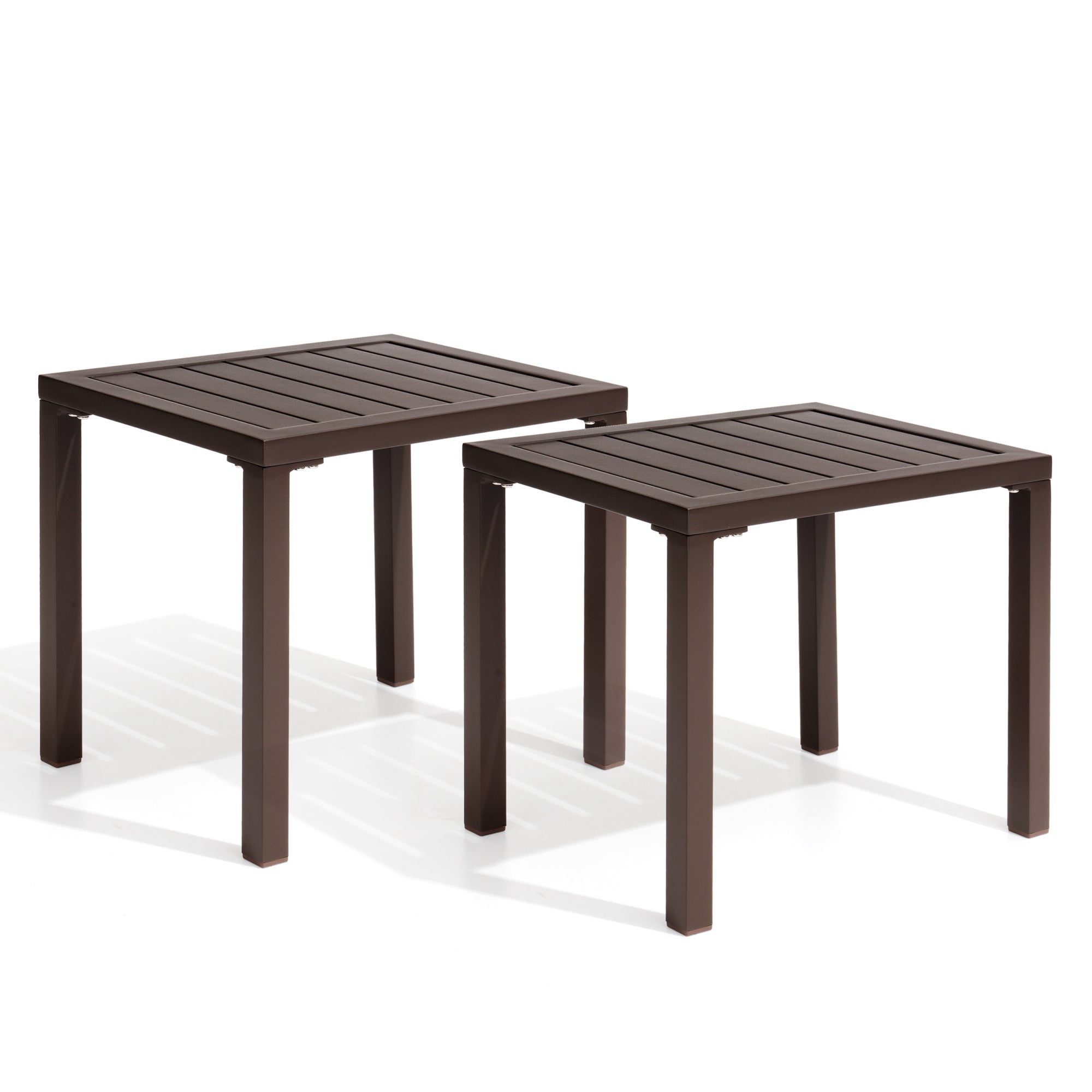 Pellebant Aluminum Rectangular Patio Side Table, Small Outdoor Bistro Coffee Table