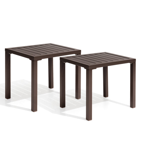Pellebant Aluminum Rectangular Patio Side Table, Small Outdoor Bistro Coffee Table