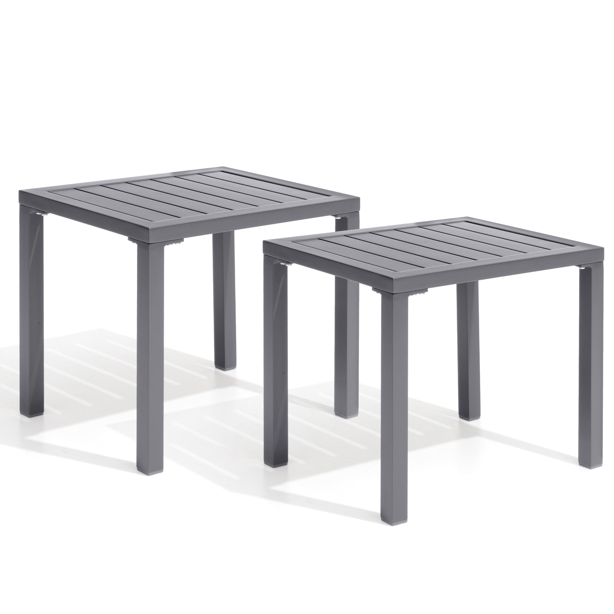 Pellebant Aluminum Rectangular Patio Side Table, Small Outdoor Bistro Coffee Table
