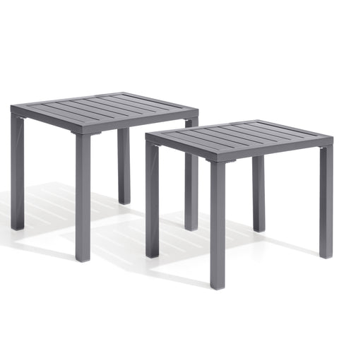 Pellebant Aluminum Rectangular Patio Side Table, Small Outdoor Bistro Coffee Table