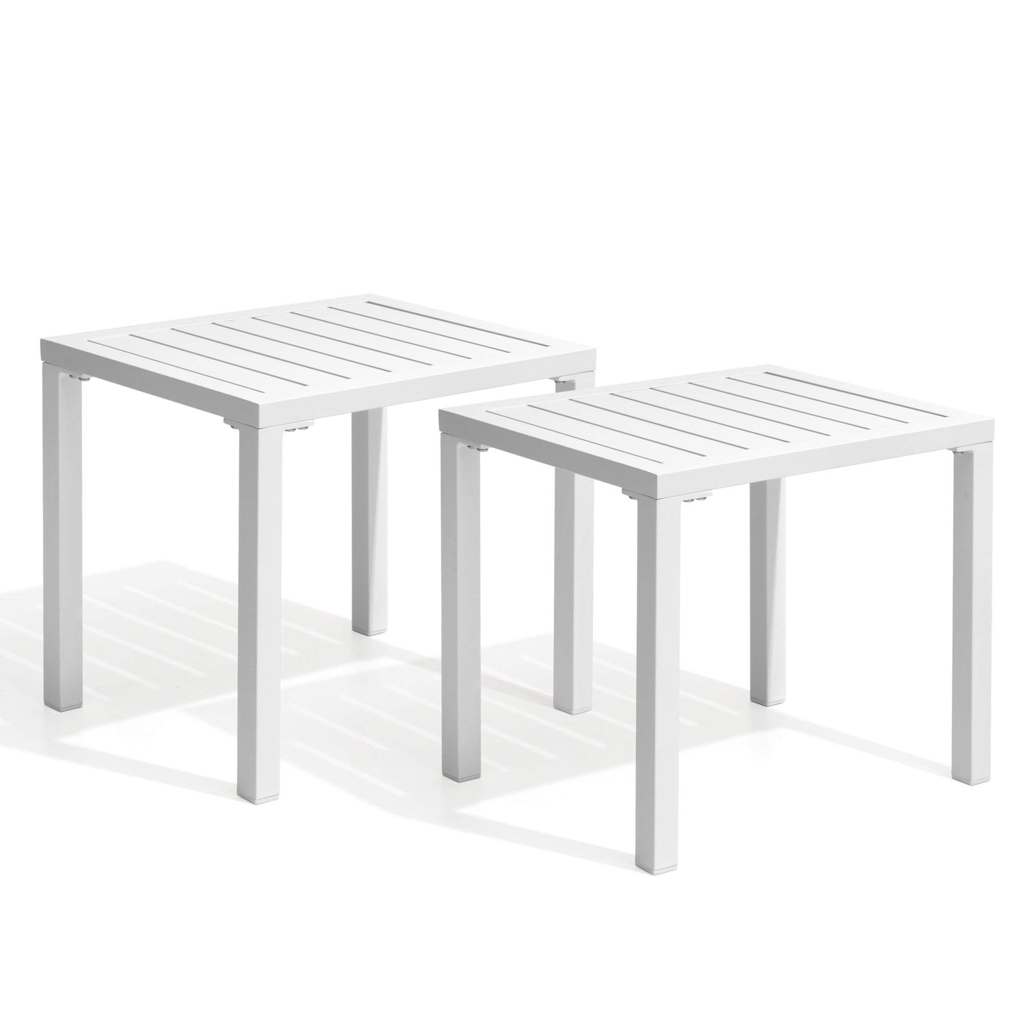Pellebant Aluminum Rectangular Patio Side Table, Small Outdoor Bistro Coffee Table
