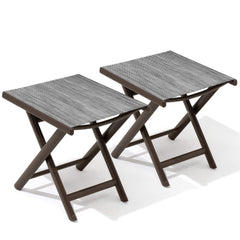 15x17" Aluminum Foldable Outdoor Side Table with Textilene Tabletop