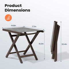 15x17" Aluminum Foldable Outdoor Side Table with Textilene Tabletop
