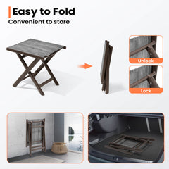 15x17" Aluminum Foldable Outdoor Side Table with Textilene Tabletop