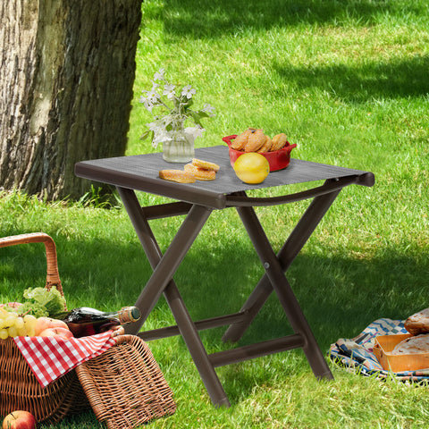 15x17" Aluminum Foldable Outdoor Side Table with Textilene Tabletop
