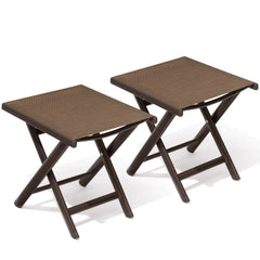 15x17" Aluminum Foldable Outdoor Side Table with Textilene Tabletop