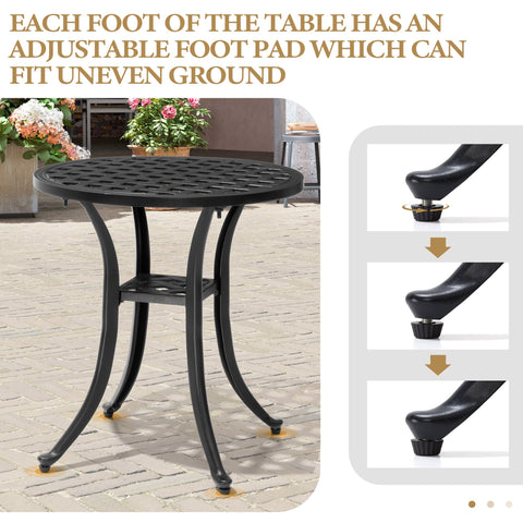 Pellebant All-weather Black Aluminum Patio End Table Outdoor Side Table