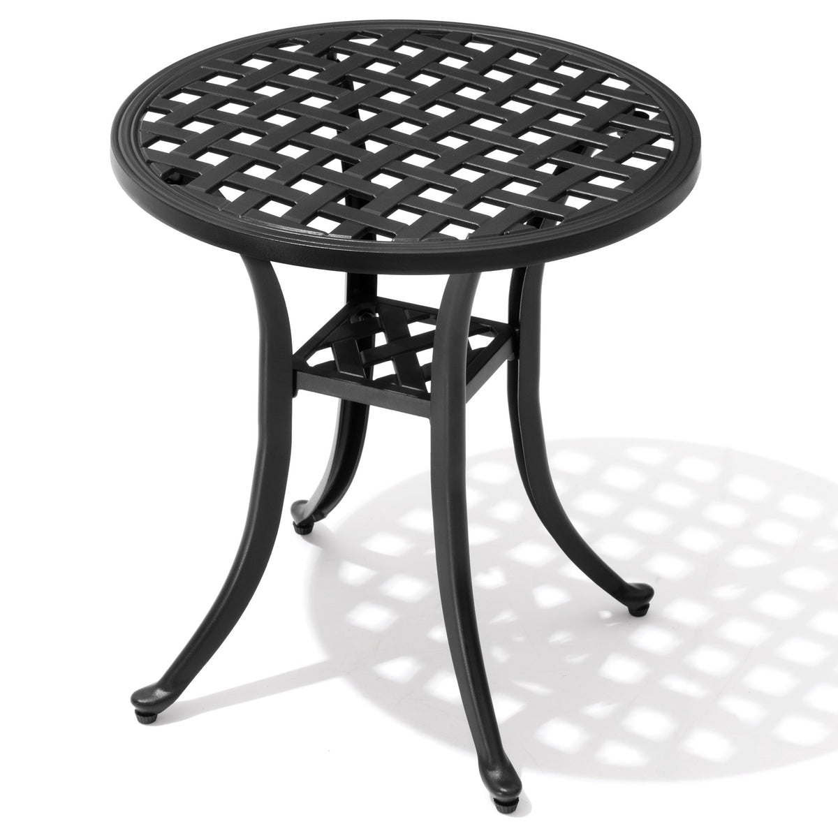 Pellebant All-weather Black Aluminum Patio End Table Outdoor Side Table