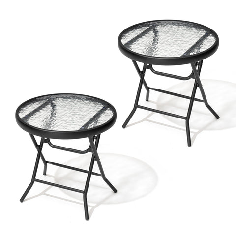 Pellebant 18 in. Round Outdoor Folding Side Table