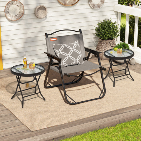 Pellebant 18 in. Round Outdoor Folding Side Table