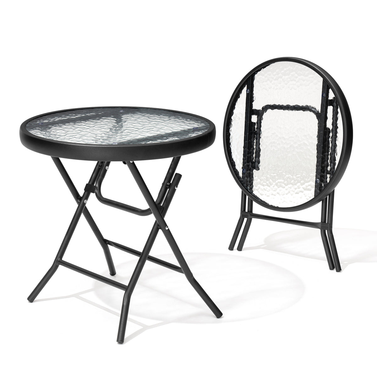 Pellebant 18 in. Round Outdoor Folding Side Table