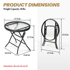 18 in. Round Outdoor Folding Side Table