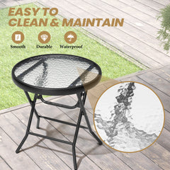 18 in. Round Outdoor Folding Side Table