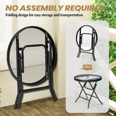 18 in. Round Outdoor Folding Side Table