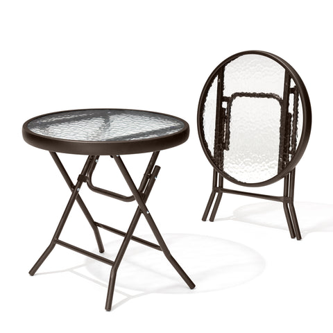 Pellebant 18 in. Round Outdoor Folding Side Table