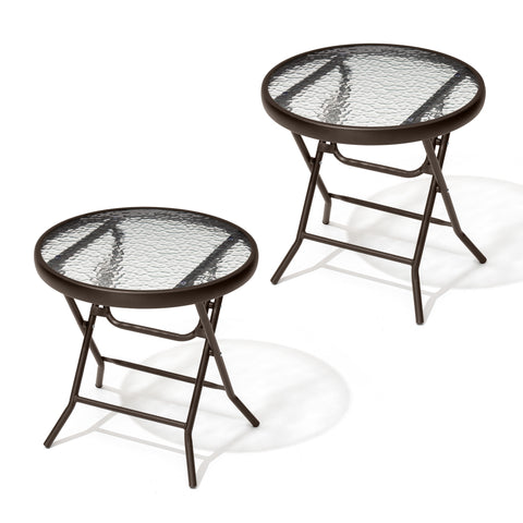Pellebant 18 in. Round Outdoor Folding Side Table