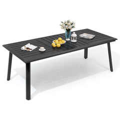 Pellebant Outdoor Aluminum Dining Table with Umbrella Hole for 6-10 Person