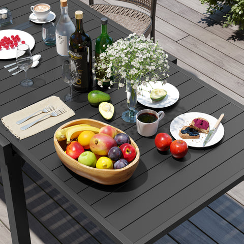 Pellebant 106 x 35 in. Expandable Aluminum Outdoor Patio Dining Table