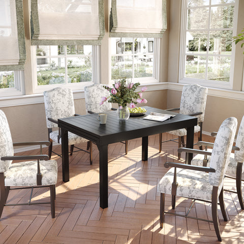 Pellebant 106 x 35 in. Expandable Aluminum Outdoor Patio Dining Table