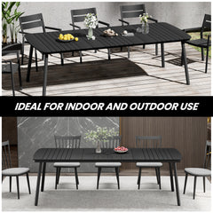 93 x 42 in. Rectangular Aluminum Outdoor Patio Dining Table with Umbrella Hole