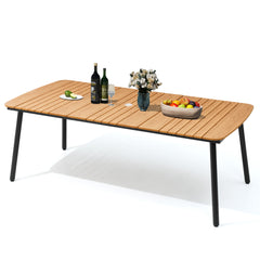 82 x 38 in. Rectangular Aluminum Outdoor Patio Dining Table with Umbrella Hole