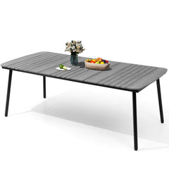 82 x 38 in. Rectangular Aluminum Outdoor Patio Dining Table with Umbrella Hole