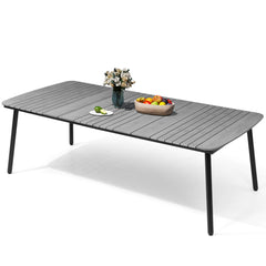 93 x 42 in. Rectangular Aluminum Outdoor Patio Dining Table with Umbrella Hole