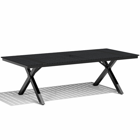 Pellebant Aluminum Outdoor Patio Dining Table with Umbrella Hole