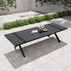 X-Leg Aluminum Outdoor Patio Dining Table with Umbrella Hole